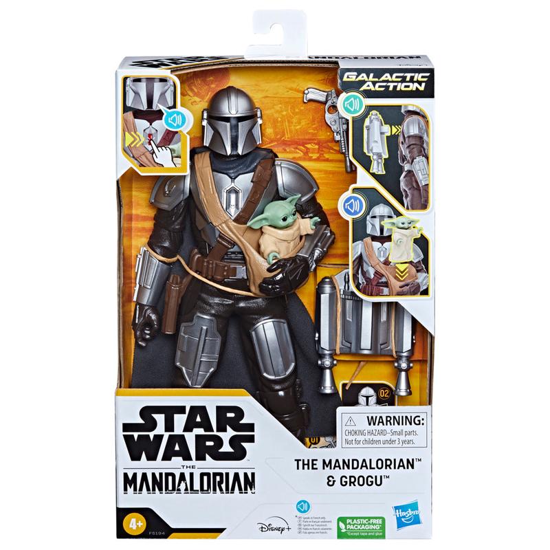 STAR WARS Galactic Action The Mandalorian & Grogu Interactive Electronic 12-Inch-Scale Figures