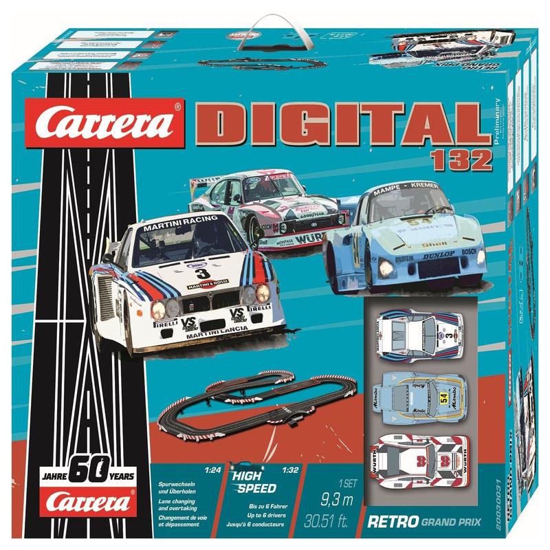 CARRERA DIGITAL 1/32 RETRO GRAND PRIX SET 9.3M